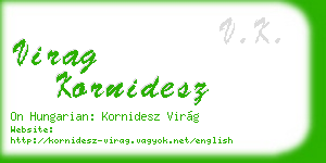 virag kornidesz business card